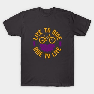 Live to ride Bycicle, Ride to live cassette and mountain bike T-Shirt